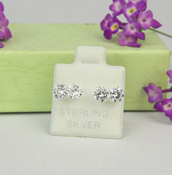 5mm Cubic Zirconia Sterling Silver Stud Earrings 5mm Cubic Zirconia Sterling Silver Stud Earrings