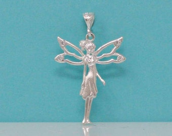 Sterling Silver Fairy Necklace, Silver Fairy Necklace, Silver Fairies Pendant, Magical Fairy Necklace, Tinkerbell, Dije Hada