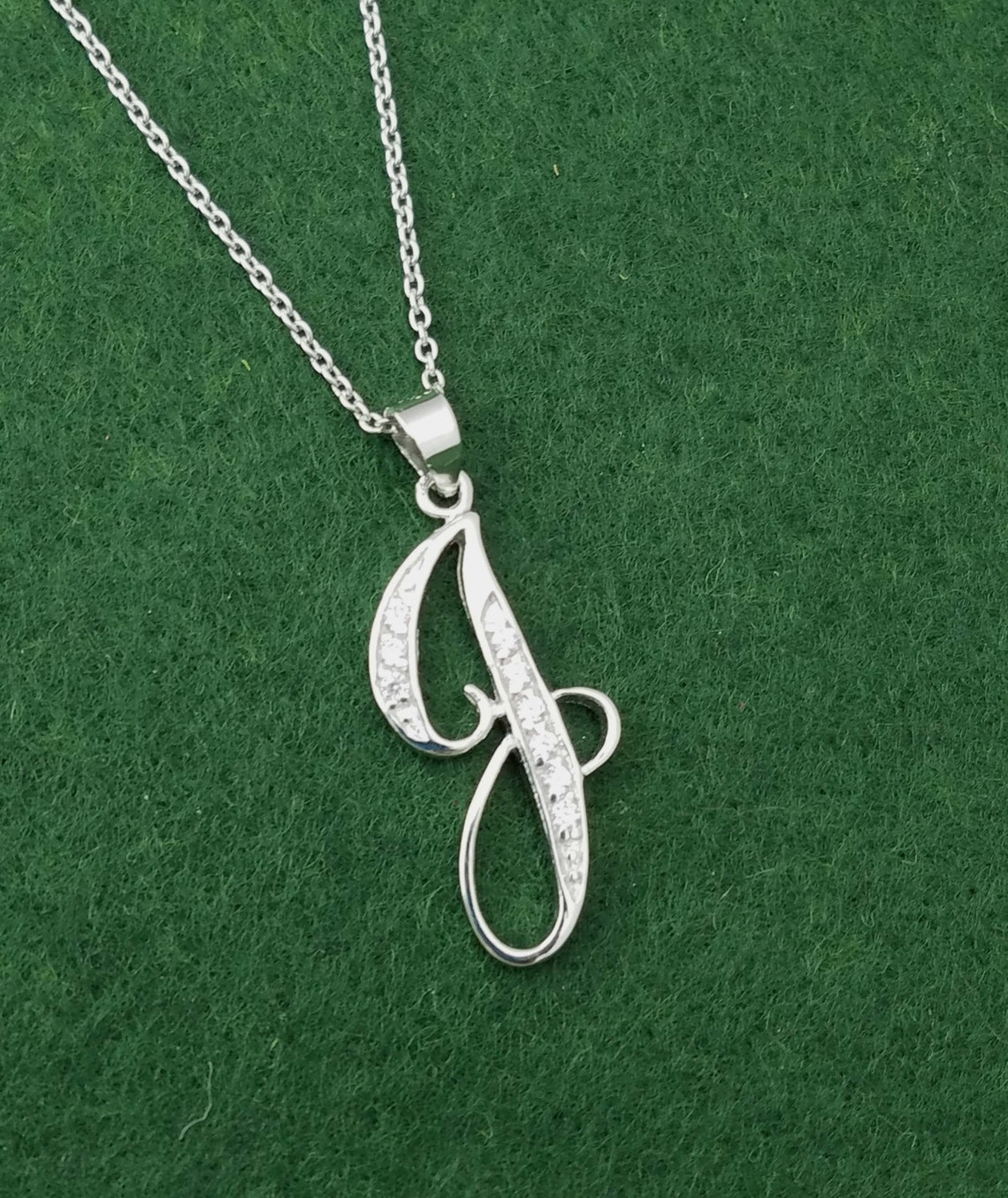 Letter J Necklace Sterling Silver Initial Necklace Silver Etsy