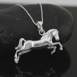 Silver Horse, Sterling Silver Horse Necklace, Horse Pendant, Silver Horse Necklace, 925 Solid Sterling Silver Horse, Animal jewelry image 3