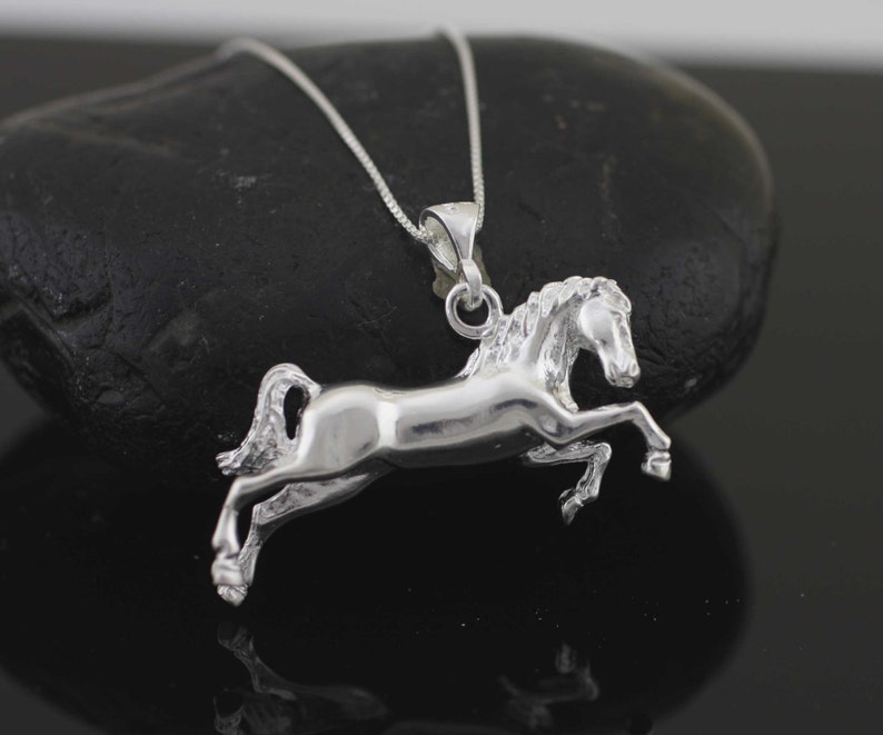 Silver Horse, Sterling Silver Horse Necklace, Horse Pendant, Silver Horse Necklace, 925 Solid Sterling Silver Horse, Animal jewelry image 3