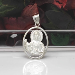 St. Jude Medal, Saint Jude Necklace, Sterling Silver St Jude Necklace, Silver Saint Jude Pendant, Saint of Hope and Impossible Causes