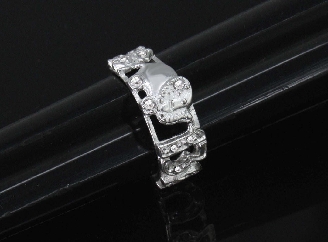 Sterling Silver Good Luck Ring, Silver Lucky Charms Ring, Lucky Charm