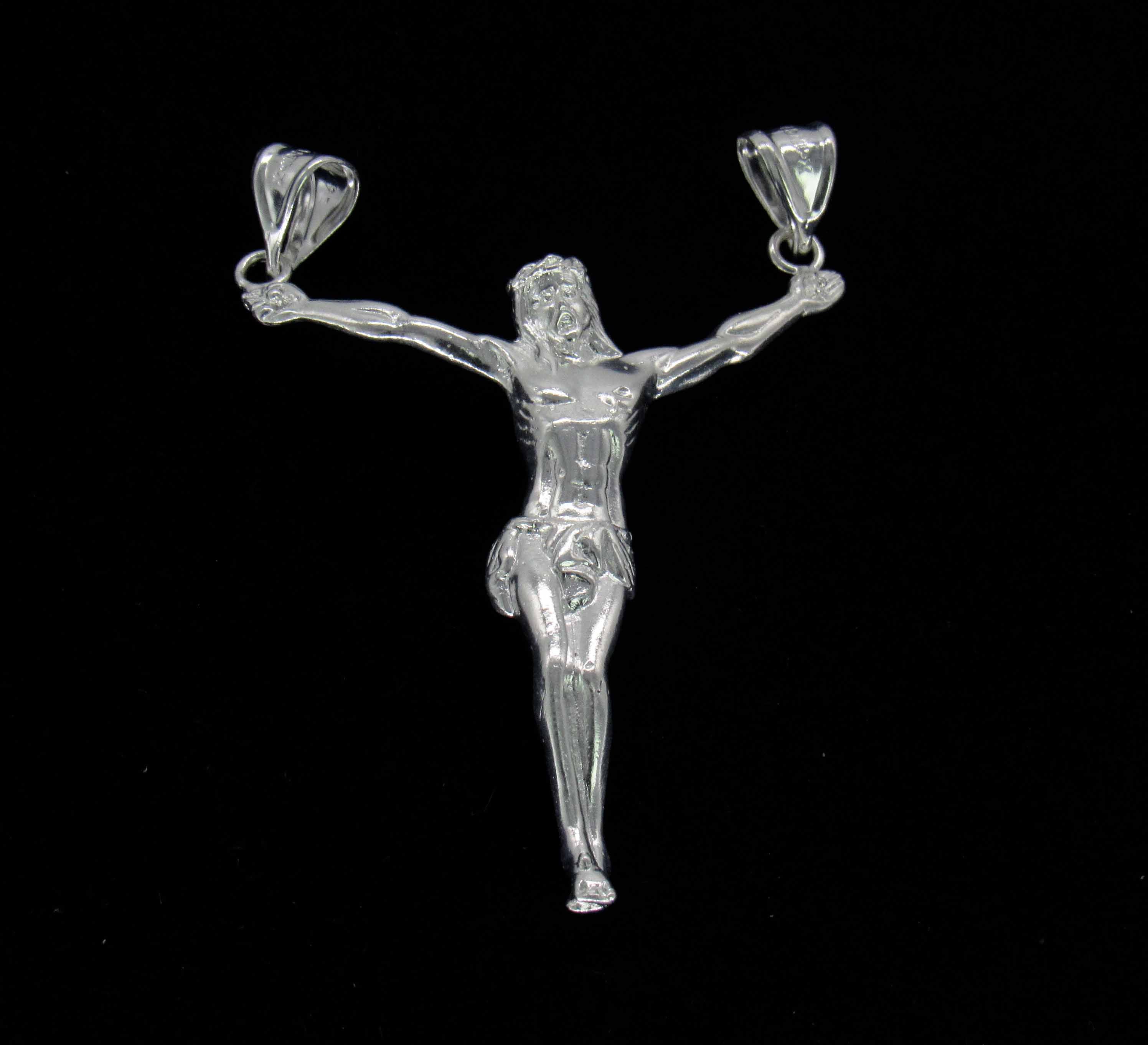 Silver Jesus Christ Necklace, Jesus Christ Arms Open Necklace 