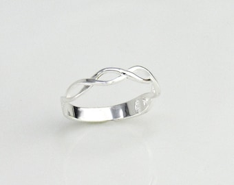 Sterling Silver Infinity Ring, Infinity Ring in Silver, Forever Ring, Sterling Silver Double Helix DNA Structure