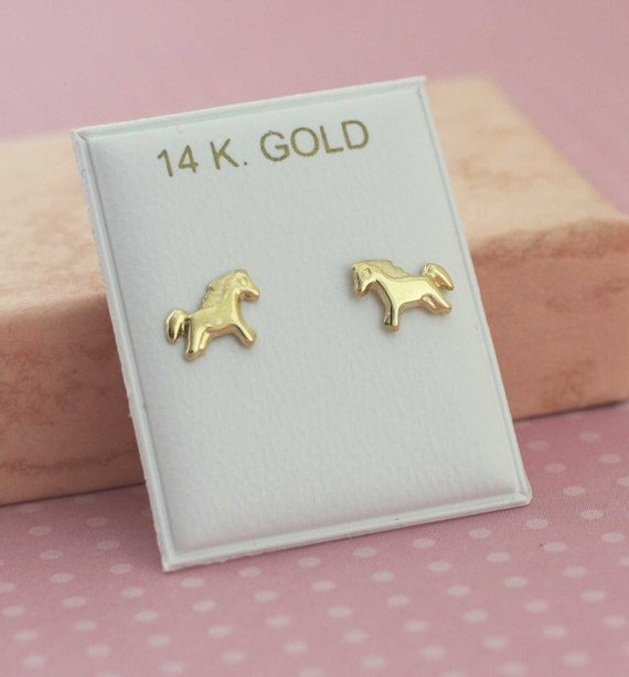 Baby/Children's Crystal Cross Earrings in 14k Yellow Gold