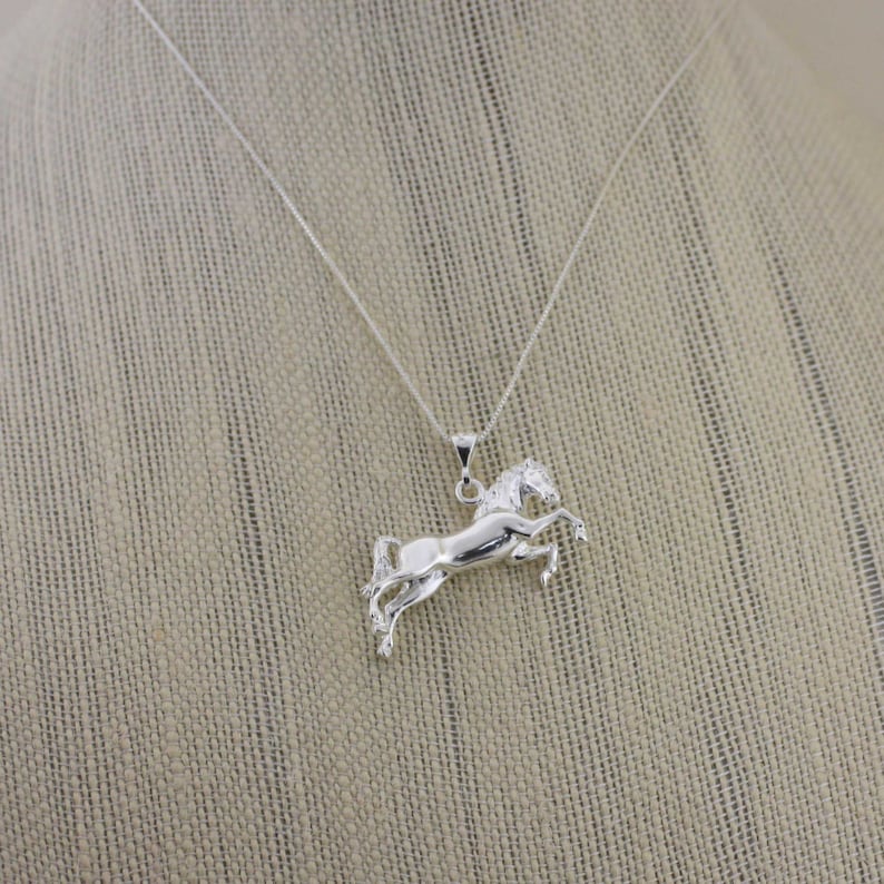 Silver Horse, Sterling Silver Horse Necklace, Horse Pendant, Silver Horse Necklace, 925 Solid Sterling Silver Horse, Animal jewelry image 5