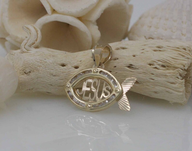 14K Gold Christian Fish Necklace Fisherman of Souls Symbol Etsy