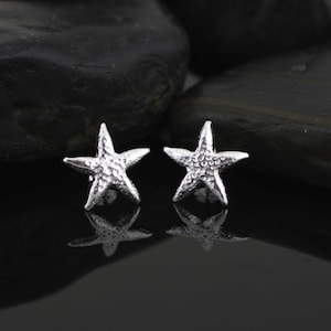 Silver Starfish Stud Earrings, Sea Star Earrings, Sterling Silver Starfish Earrings, Starfish Studs, Large Starfish Earrings, Boho Stud