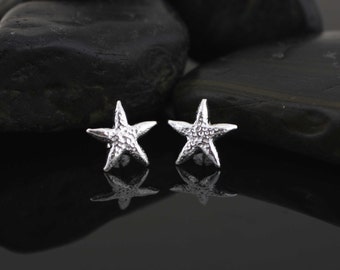 Silver Starfish Stud Earrings, Sea Star Earrings, Sterling Silver Starfish Earrings, Starfish Studs, Large Starfish Earrings, Boho Stud