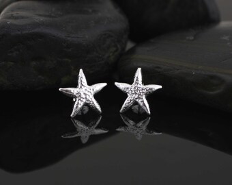 Pendientes de estrella de mar de plata, pendientes de estrella de mar, pendientes de estrella de mar de plata esterlina, pendientes de estrella de mar, pendientes de estrella de mar grandes, pendientes de estrella de mar boho