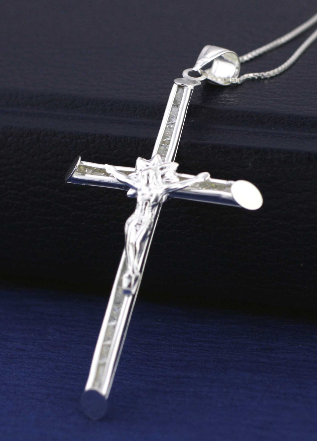 Sterling Silver Cross Necklace Protection Charm Crucifix Etsy