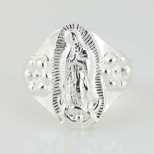 Our Lady Guadalupe Sterling Silver Woman Ring, Sterling Silver 925 Guadalupe Ring, Virgin of Guadalupe Ring, Catholic jewelry