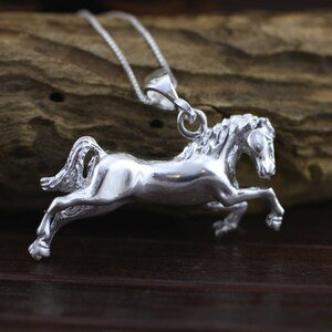 Silver Horse, Sterling Silver Horse Necklace, Horse Pendant, Silver Horse Necklace, 925 Solid Sterling Silver Horse, Animal jewelry image 4
