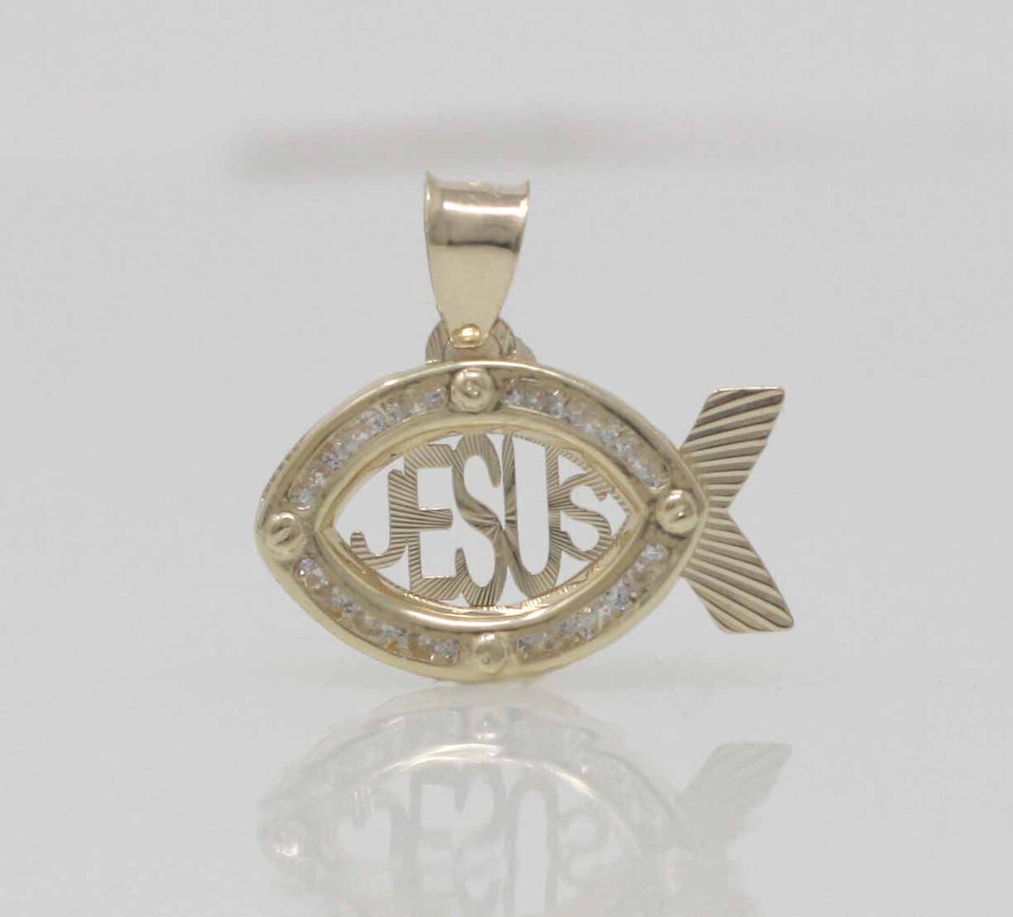 14K Gold Christian Fish Necklace Fisherman of Souls Symbol Etsy