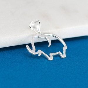 Sterling Silver Elephant Necklace, Silver Seven Elephant Necklace, Silver Good Luck Charm Necklace, Elephant Jewelry