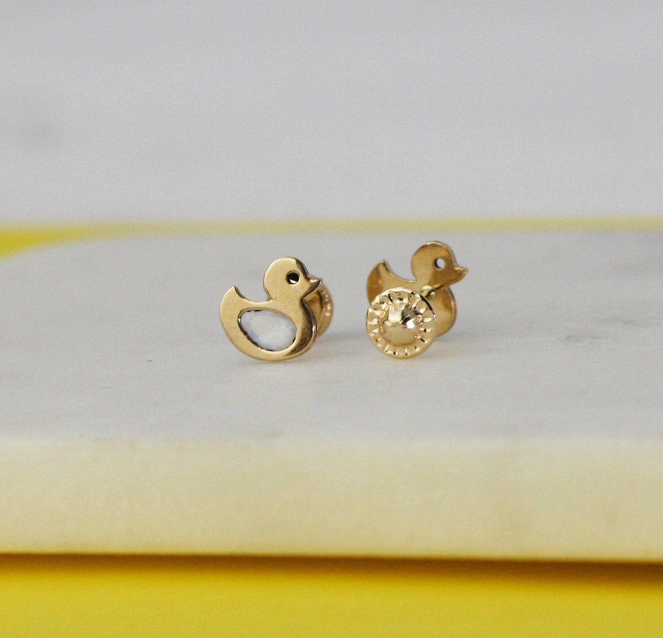 Pendientes De Patito De Perla Para Parejas Con Gafas Joyería De Verano Para Niñas Decoración De Oreja De Pequeño Pato Amarillo Estilo Campesino
