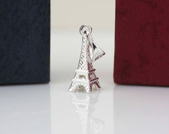 Sterling Silver Eiffel Tower Necklace, Silver Small Eiffel Tower Charm, Paris Necklace, France symbol, Eiffel Charm, Valentine Gift,
