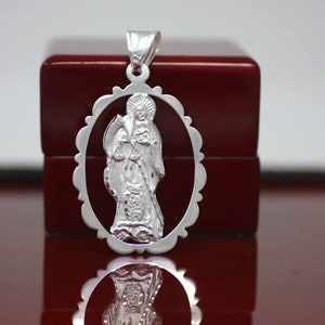 Sterling Silver Grim Reaper Necklace, Silver Bezel Santa Muerte Necklace, Holy Death Necklace, Santa Muerte Necklace, Santisima Muerte Medal
