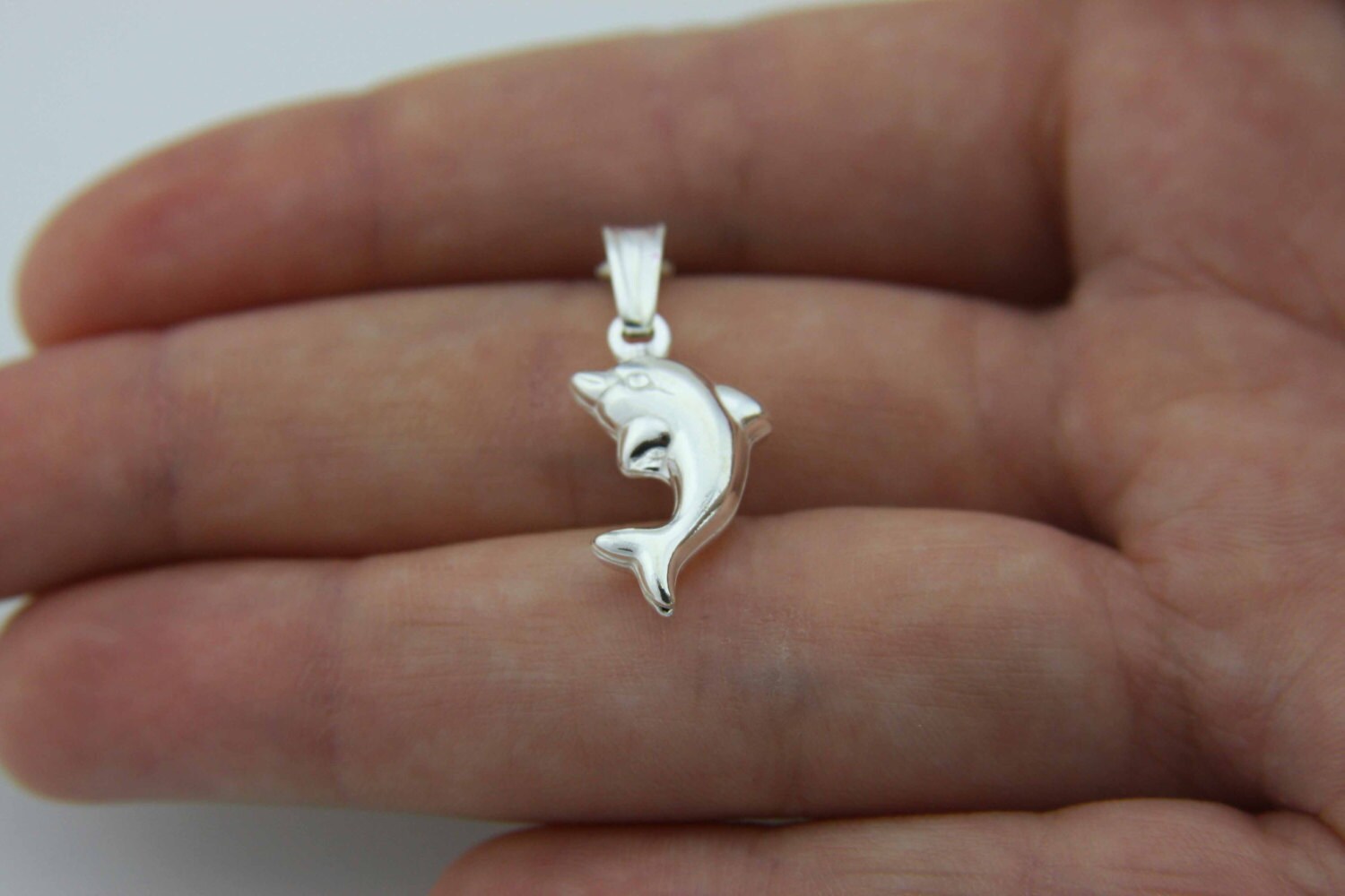 Ciondolo a forma di delfino in argento sterling, collana a forma di delfino, delfino in argento, gioielli marini, ciondolo a forma di delfino, delfino in argento, dije delfin, amore per i delfini