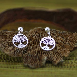 Tree-of-Life Earrings, Sterling Silver Tree of Life Dangle Earrings, Tree of Life Dangle, Tree of Life, Sacred Tree, Tree of Life Earrings