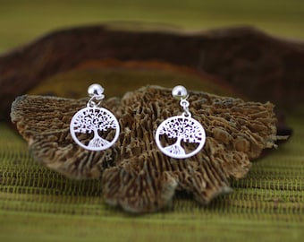 Tree-of-Life Earrings, Sterling Silver Tree of Life Dangle Earrings, Tree of Life Dangle, Tree of Life, Sacred Tree, Tree of Life Earrings
