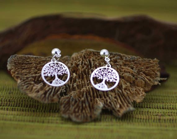 Orecchini Pendenti A Albero Della Vita In Argento Sterling 925, Finitura Lucida, Simbolo Di Amore Eterno, Regalo In Sacchetto Di Velluto