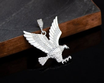 Pendentif Aigle En Métal Argenté - 22x19 Mm - Neuf Sans Emballage - Bijou Fantaisie
