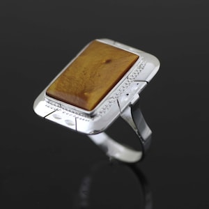 Tiger Eye Ring, Natural Tiger Eye Ring, Square Tiger Eye Woman Ring, Large Sterling Silver Tiger Eye Ring, Western Jewelry Ring