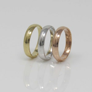 Bague en argent sterling Trio, anneau de couleur Tri, Stacking argent anneaux, anneaux empilables tricolore de l’éternité, Trinity bague, bague moderne en argent en argent