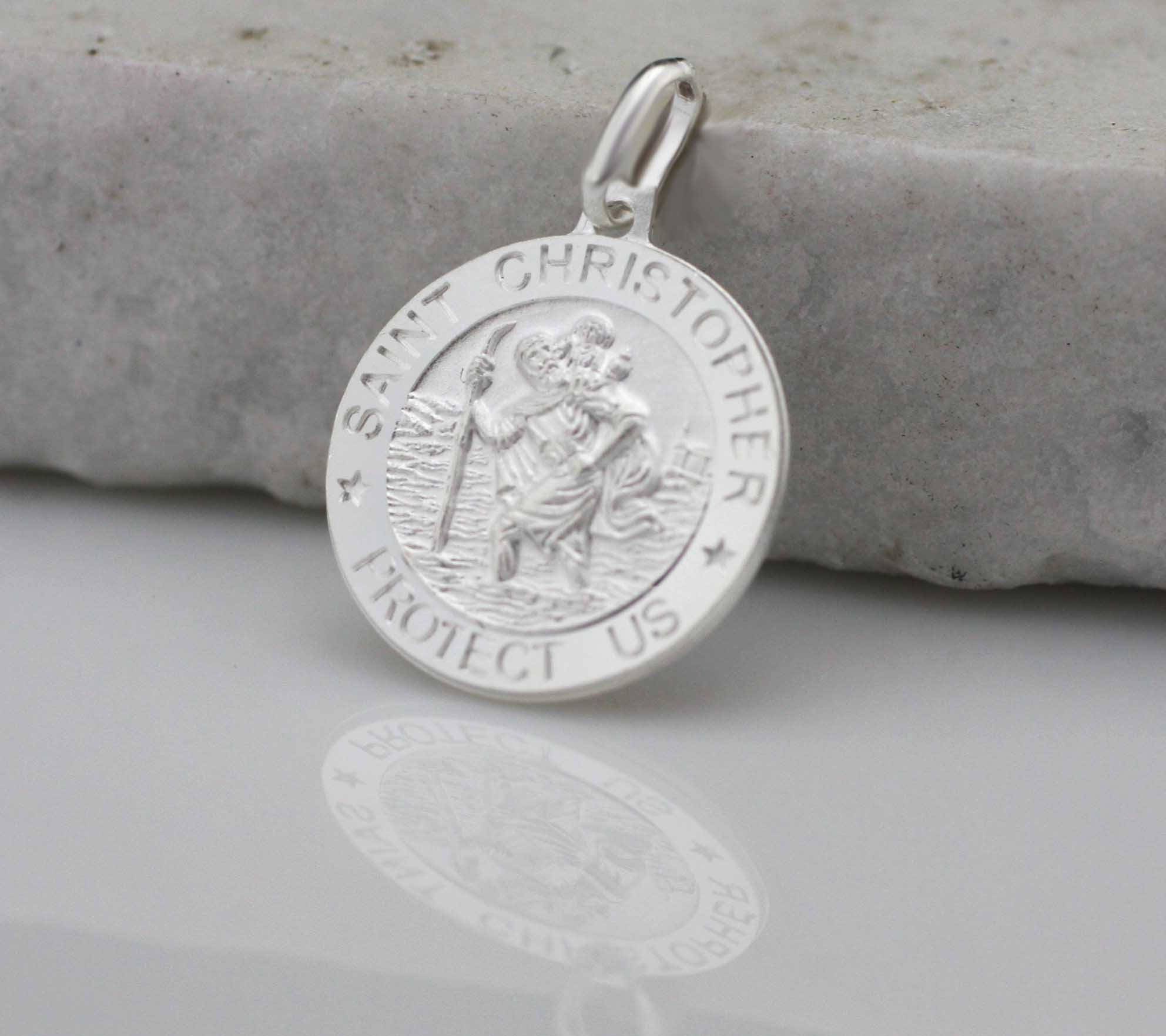 Collana personalizzata in argento sterling con San Cristoforo