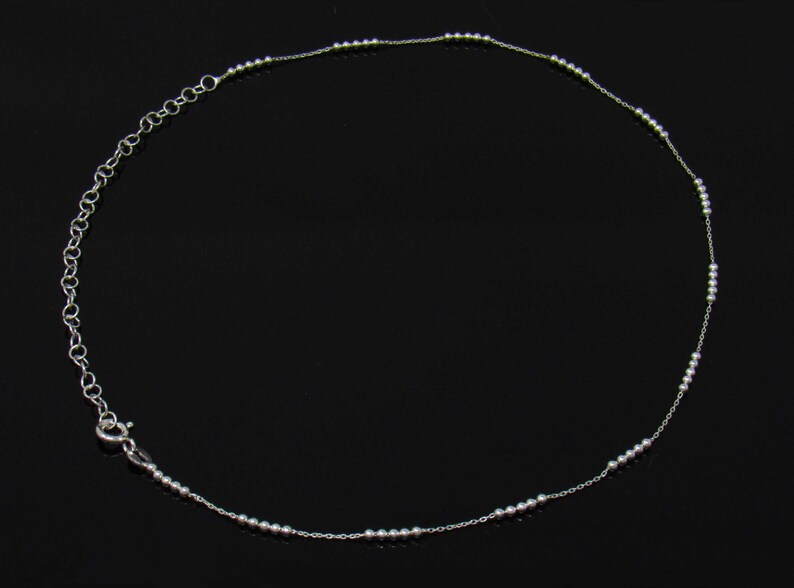 Sterling Silver Choker Necklace, Choker Necklace With dainty balls, Elegant Choker Chain, Silver Choker Necklace , Silver balls Necklace image 3