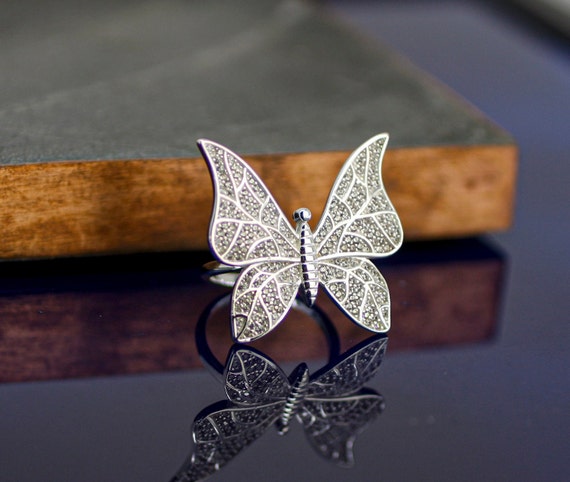 Anillo mariposa plata de ley hotsell