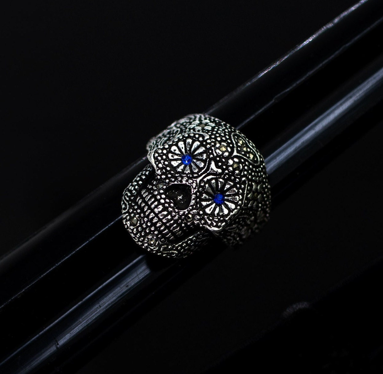 Anello In Argento Sterling 925 A Forma Di Serpente E Teschio - Foto 4