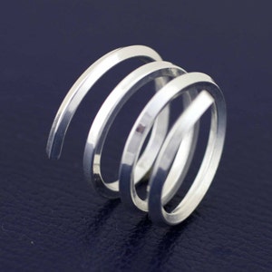 Sterling Silber Spiral Ring, Spiral Finger Ärmel, Sterling Silber Damen Modern Ring, Silber breiter Ring, Silber Minimalist Ring