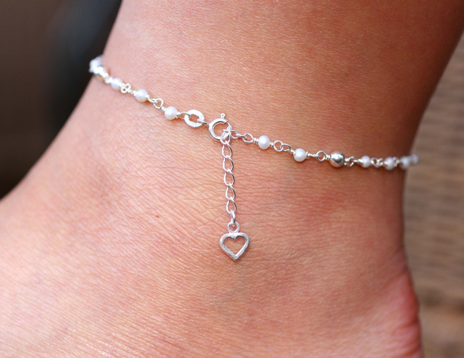 Tobillera De Plata De Ley 925 Para Mujer - Ajustable, Impermeable Y De Diseño Por Capas - Ideal Para Playa, Regalo De San Valentín O Cumpleaños