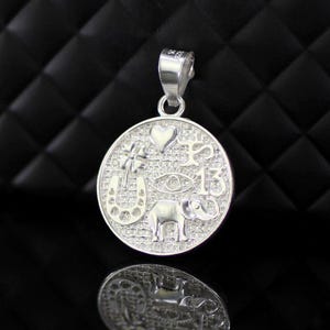 Sterling Silver Good Luck Charm Necklace, Luck Jewelry, Fortune Jewelry, Lucky Charm, Good Luck Talisman, Siete Potencias