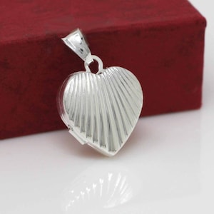 Collar de medallón de plata de ley, collar de medallón del corazón de plata, medallón del corazón de plata, medallón de estilo victoriano, regalos de dama de honor, collar de amor