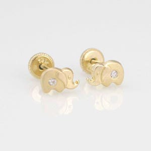 Elefant Ohrstecker, 14k Baby Elepahnt Ohrstecker, 14K Gelbgold Ohrringe, Gold Elefant Ohrstecker, 14k kleine Elefant Ohrringe,