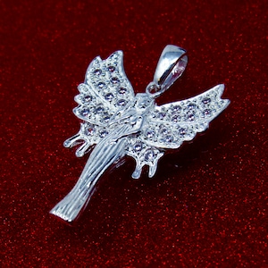 Sterling Silver Fairy Necklace, Silver Fairy Necklace, Silver Fairies Pendant, Magical Fairy Necklace, Tinkerbell, Dije Hada