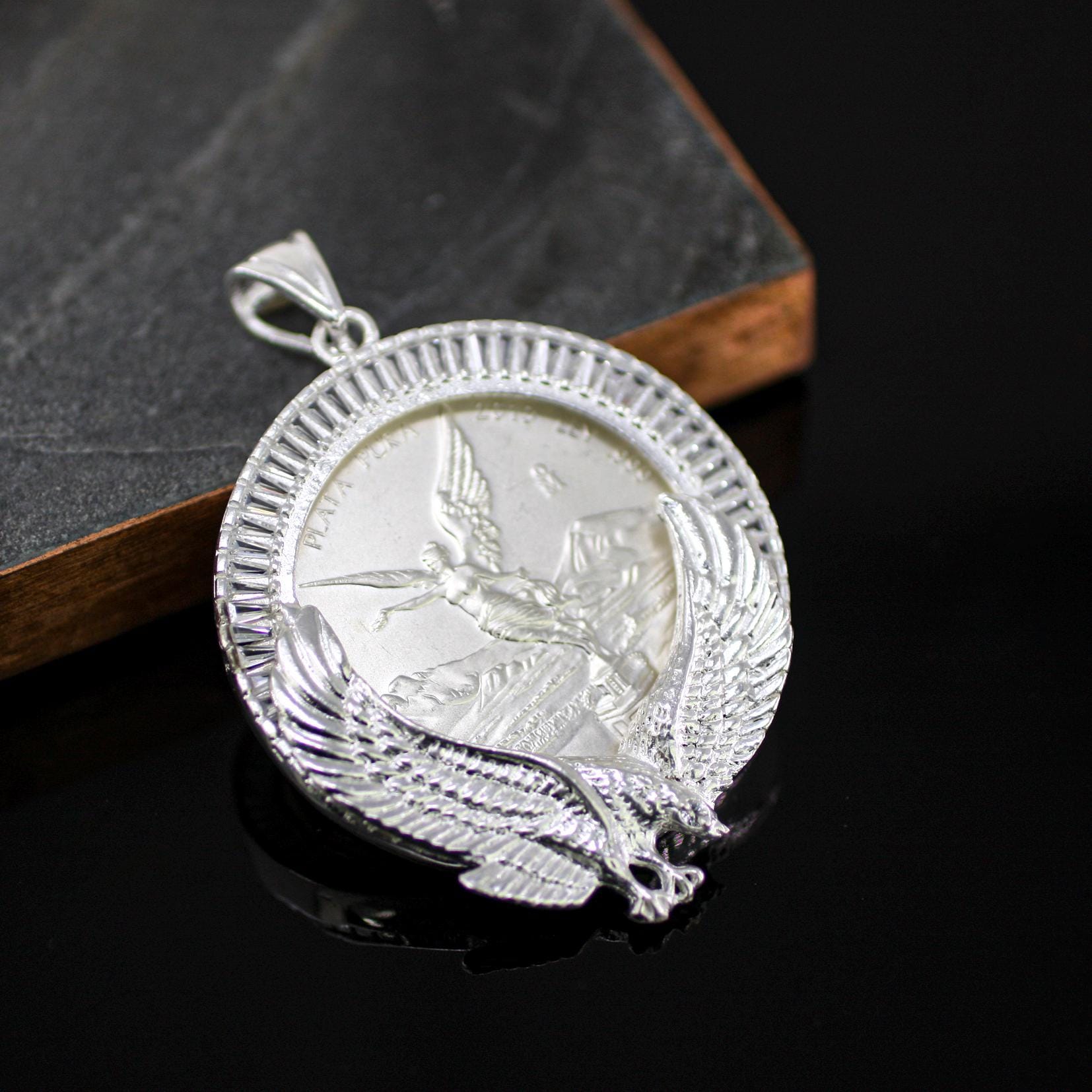 Sterling Silver Coin Bezel CZ, Sterling Silver Coin Frame, Eagle 
