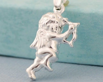 Cupid Pendent. Sterling Silver Angel. Silver Angel Charm, Angel Necklace, Cupid Necklace, Cupido en Plata. Valentine's Gift, Valentine Sale
