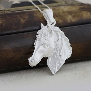 Large Silver Horse, Sterling Silver Horse Head Necklace, XL Horse Pendant, Horse Head Necklace, Men Necklace, Animal jewelry, Cowboy Jewelry