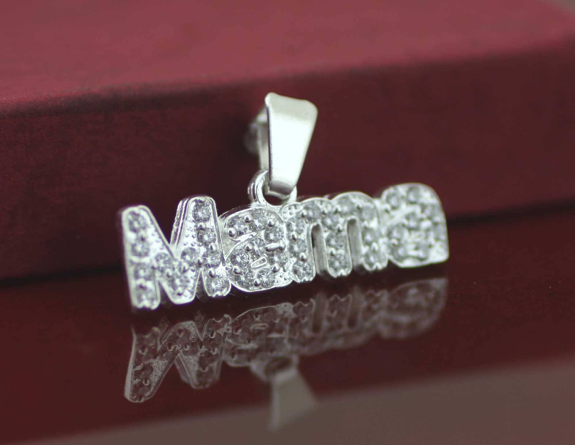 Silver Mama Necklace, Mother's Day Necklace, Sterling Silver Mama