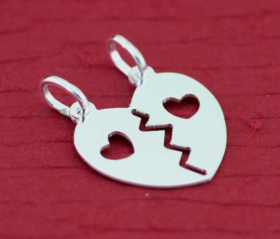Best Friends Oxidized Breakaway Charm Pendant Sterling Silver Best Friends Oxidized Breakaway Charm Pendant Sterling Silver
