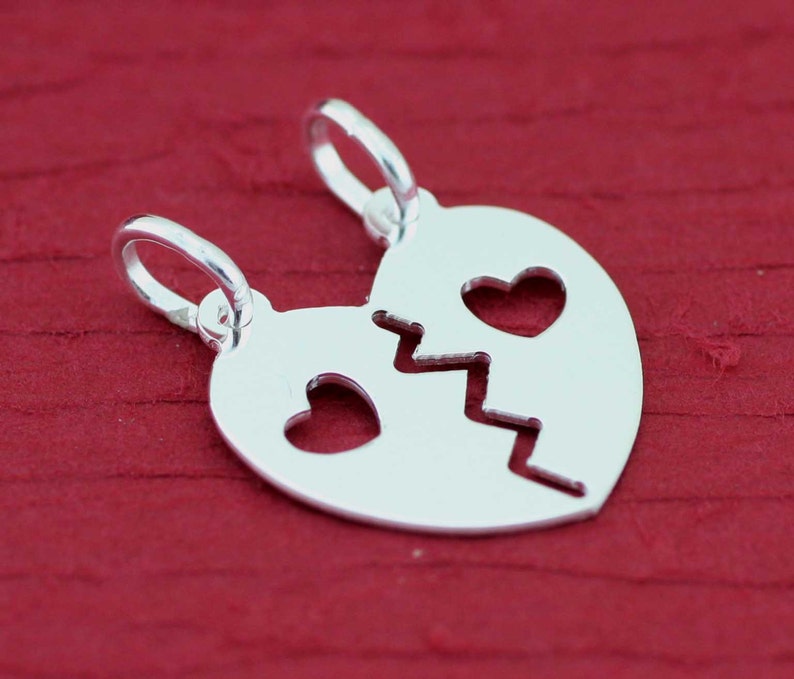 Breakaway Heart Necklace Sterling Silver Break Heart Etsy