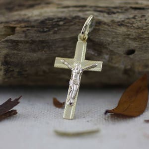 14k Gold Solid Cross Necklace, Gold Cross Necklace, Small Cross Pendant, 14K Cross Necklace, Solid Gold Cross, First Communion, Religious