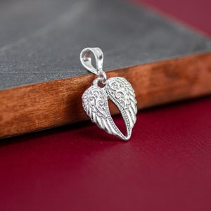 Silver Angel Wings Necklace, Sterling Silver Wing Necklace, Small Angel Wings, Angel Wing Charm, Sterling Silver Angel Wing Pendant