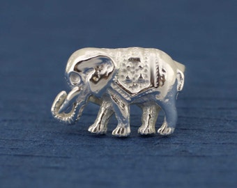 Sterling Silver Elephant Ring, Silver African Elephant Ring, Silver Solid Elephant Ring, Elephant Jewelry, Silver Animal Ring