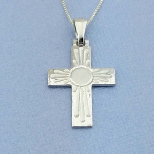 Sterling Silver Cross Necklace, Religious Charm, Protection Charm, Sterling Silver Pendant, Religious Jewelry, Silver Crucifix
